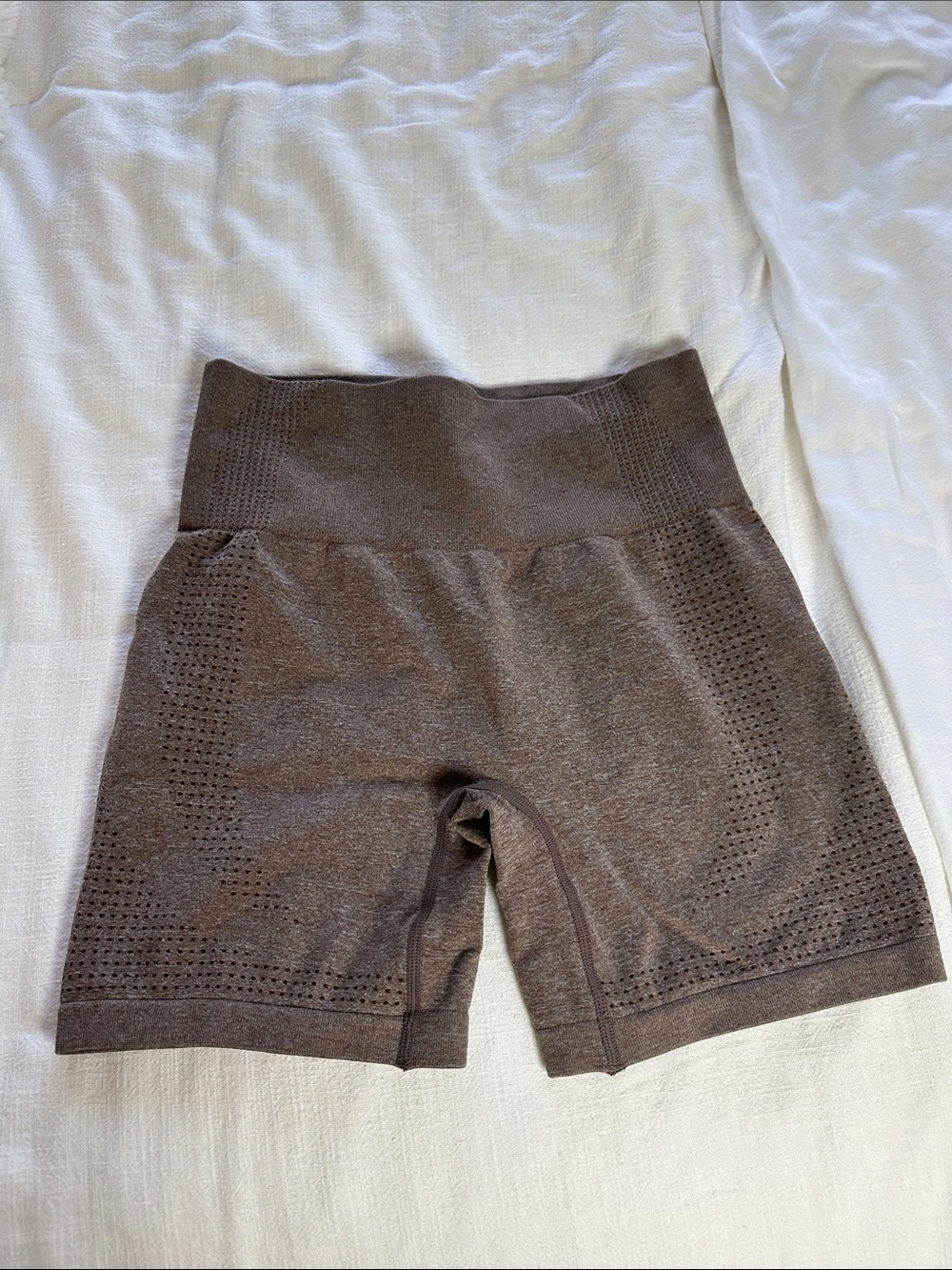 Amazon Brown Seamless High-Waist Athletic Shorts